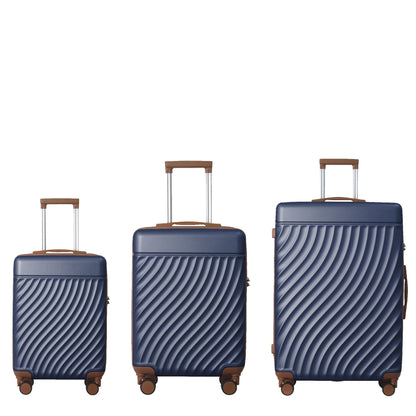 Luggage Sets ABS Hardshell 3pcs Luggage, Lightweight Durable Suitcase sets Spinner Wheels Suitcase with TSA Lock 20''24''28'' Available(Navy Blue) - Renee Lane Company
