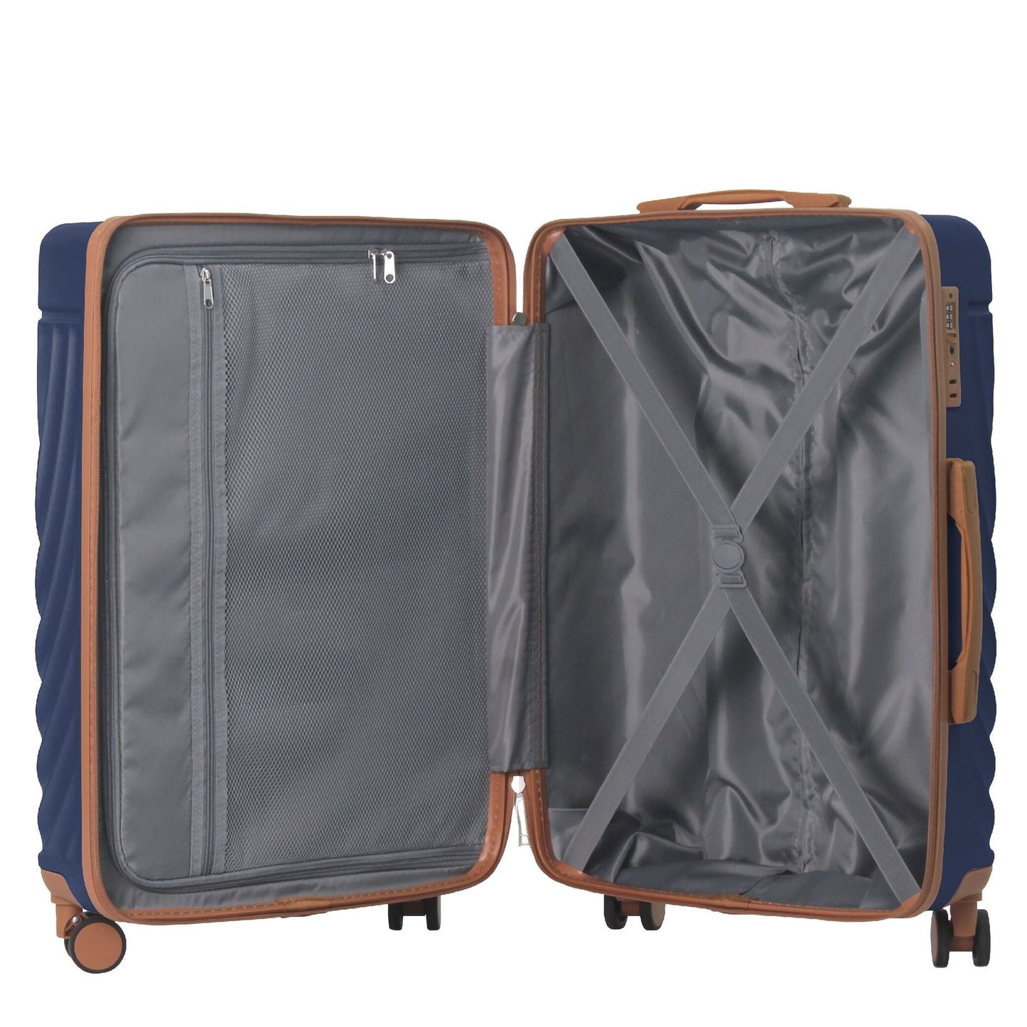 Luggage Sets ABS Hardshell 3pcs Luggage, Lightweight Durable Suitcase sets Spinner Wheels Suitcase with TSA Lock 20''24''28'' Available(Navy Blue) - Renee Lane Company