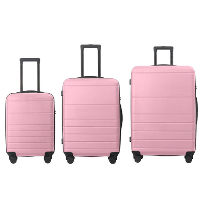 Luggage Sets ABS Hardshell 3pcs Luggage, Lightweight Durable Suitcase sets Spinner Wheels Suitcase with TSA Lock 20''24''28'' Available(Pink) - Renee Lane Company
