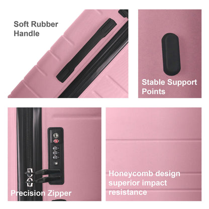 Luggage Sets ABS Hardshell 3pcs Luggage, Lightweight Durable Suitcase sets Spinner Wheels Suitcase with TSA Lock 20''24''28'' Available(Pink) - Renee Lane Company