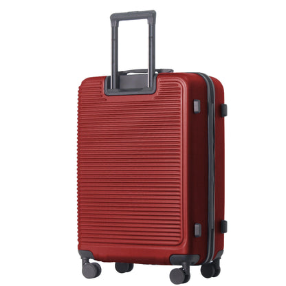 Luggage Sets ABS Hardshell 3pcs Luggage, Lightweight Durable Suitcase sets Spinner Wheels Suitcase with TSA Lock 20''24''28'' Available(WINE RED) - Renee Lane Company