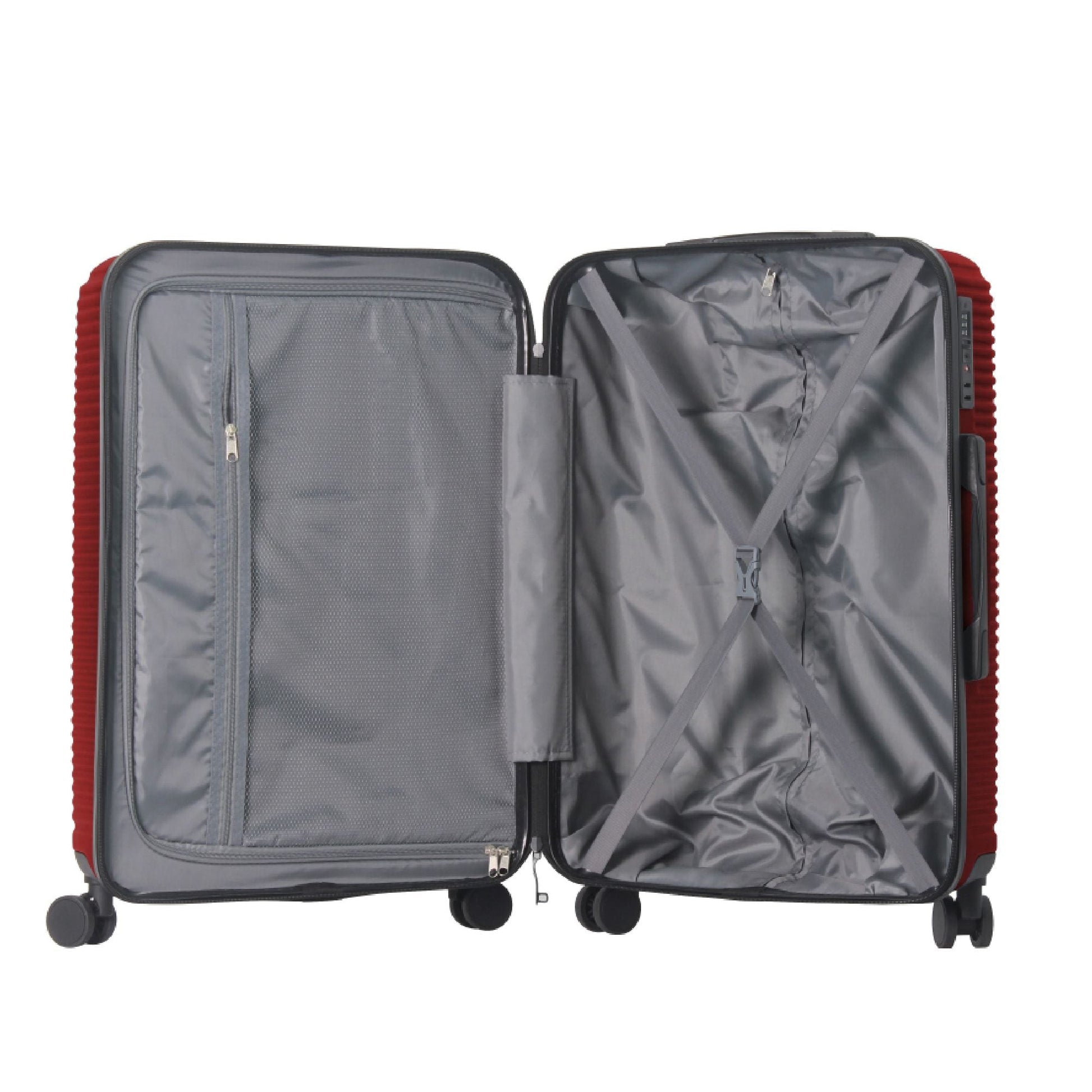 Luggage Sets ABS Hardshell 3pcs Luggage, Lightweight Durable Suitcase sets Spinner Wheels Suitcase with TSA Lock 20''24''28'' Available(WINE RED) - Renee Lane Company