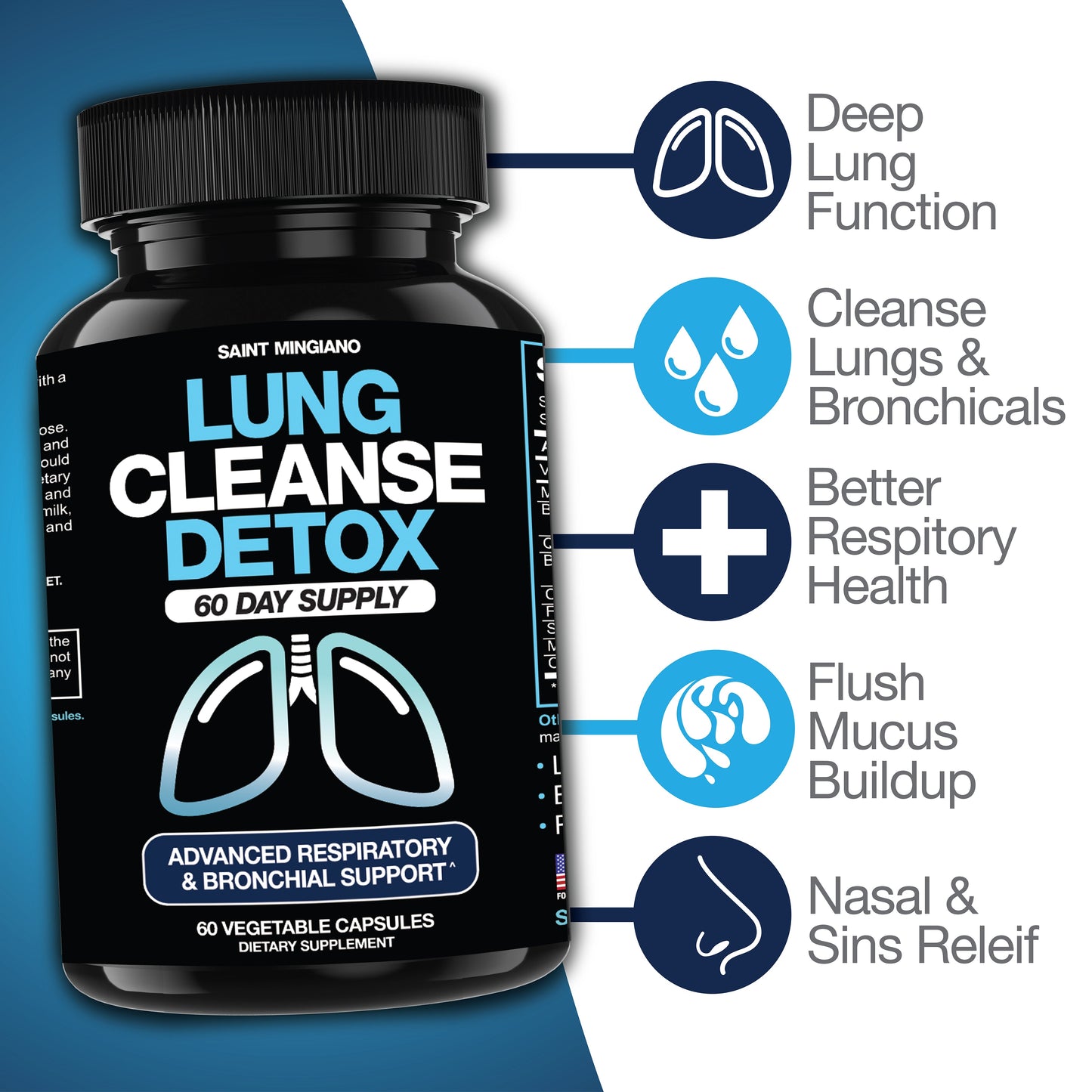Lung Cleanse Detox, 60 Day Cleanse - Supports Lung Health Within Bronchial & Respiratory Systems - Renee Lane Company