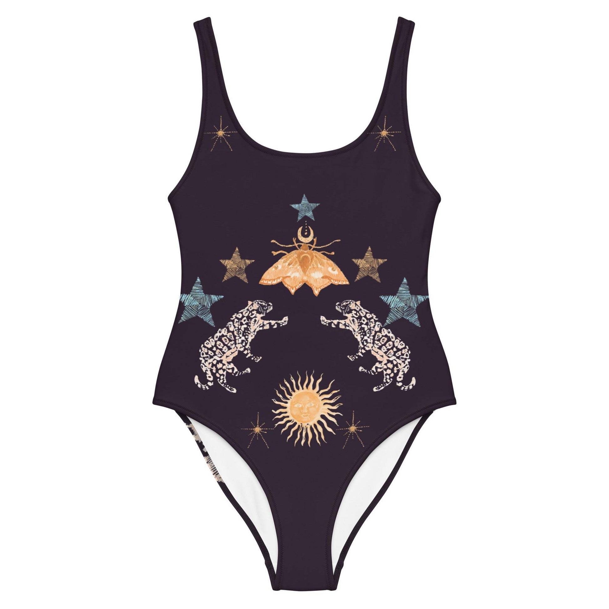 Lyra One Piece Swimsuit in Black Jaguar - Renee Lane Company
