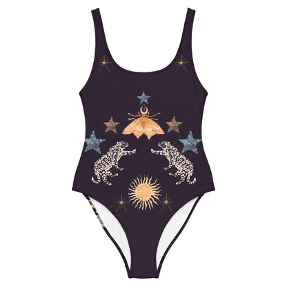 Lyra One Piece Swimsuit in Black Jaguar - Renee Lane Company