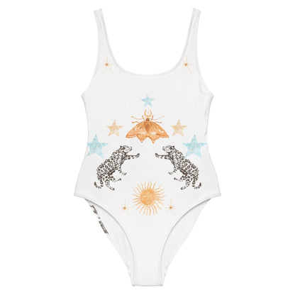 Lyra One Piece Swimsuit in White Jaguar - Renee Lane Company