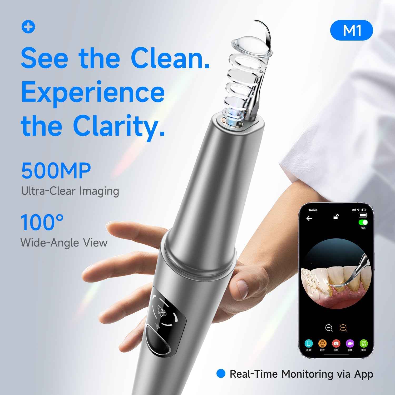 M1 Ultrasonic Tooth Cleaner | Professional Plaque & Tartar Removal - Renee Lane Company