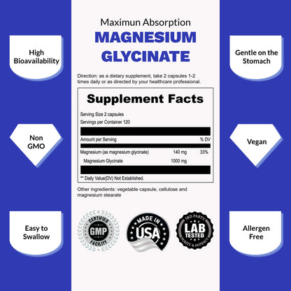 MAGNESIUM GLYCINATE 500MG - Renee Lane Company