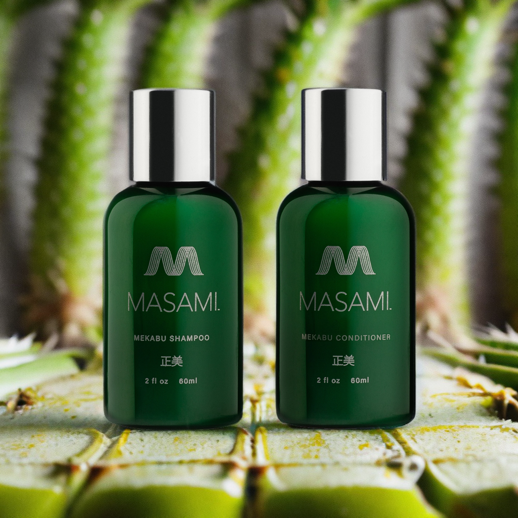 MASAMI Mekabu Hydrating Travel Shampoo & Conditioner - Renee Lane Company