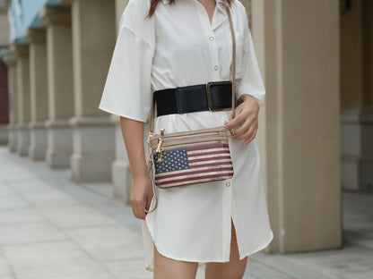 MKF Collection Alisson Vegan Leather Women FLAG Crossbody-Wristlet Bag by Mia K - Renee Lane Company
