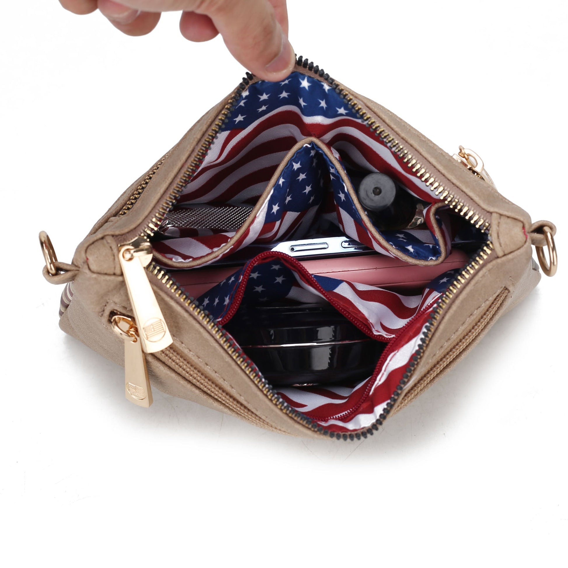 MKF Collection Alisson Vegan Leather Women FLAG Crossbody-Wristlet Bag by Mia K - Renee Lane Company