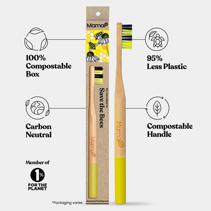 Kids Bamboo Toothbrush Save The Bees