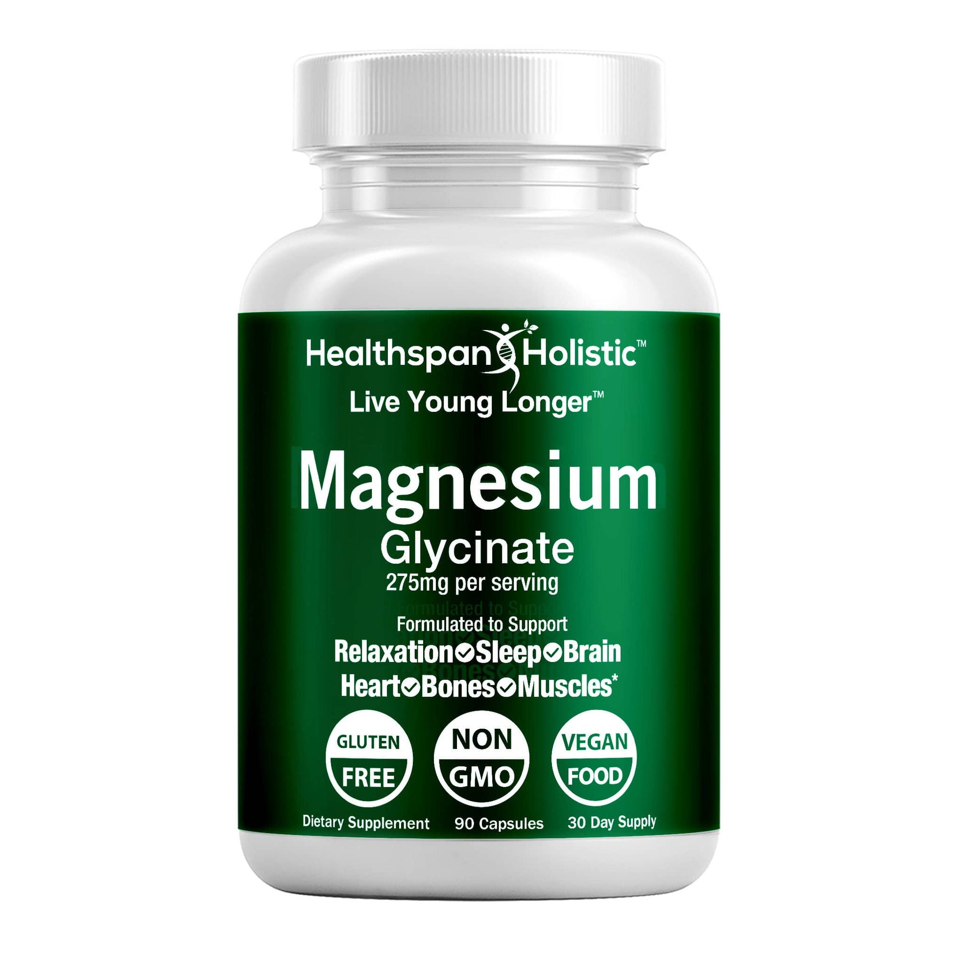 Magnesium Glycinate Supplement 90 Capsules - Renee Lane Company