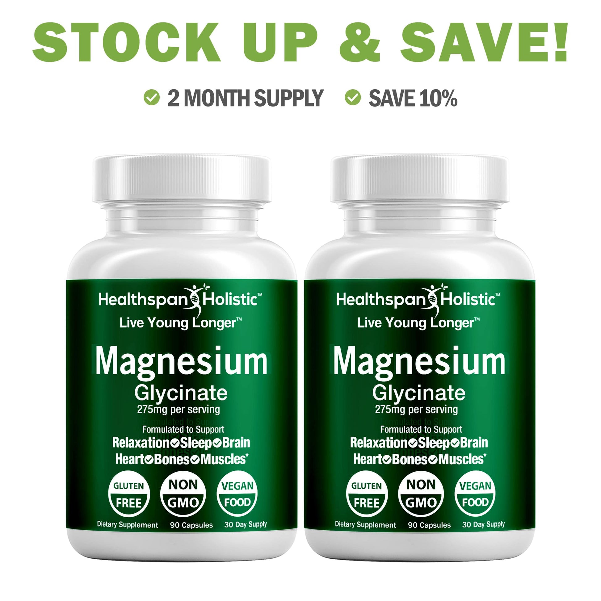 Magnesium Glycinate Supplement 90 Capsules - Renee Lane Company