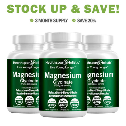 Magnesium Glycinate Supplement 90 Capsules - Renee Lane Company