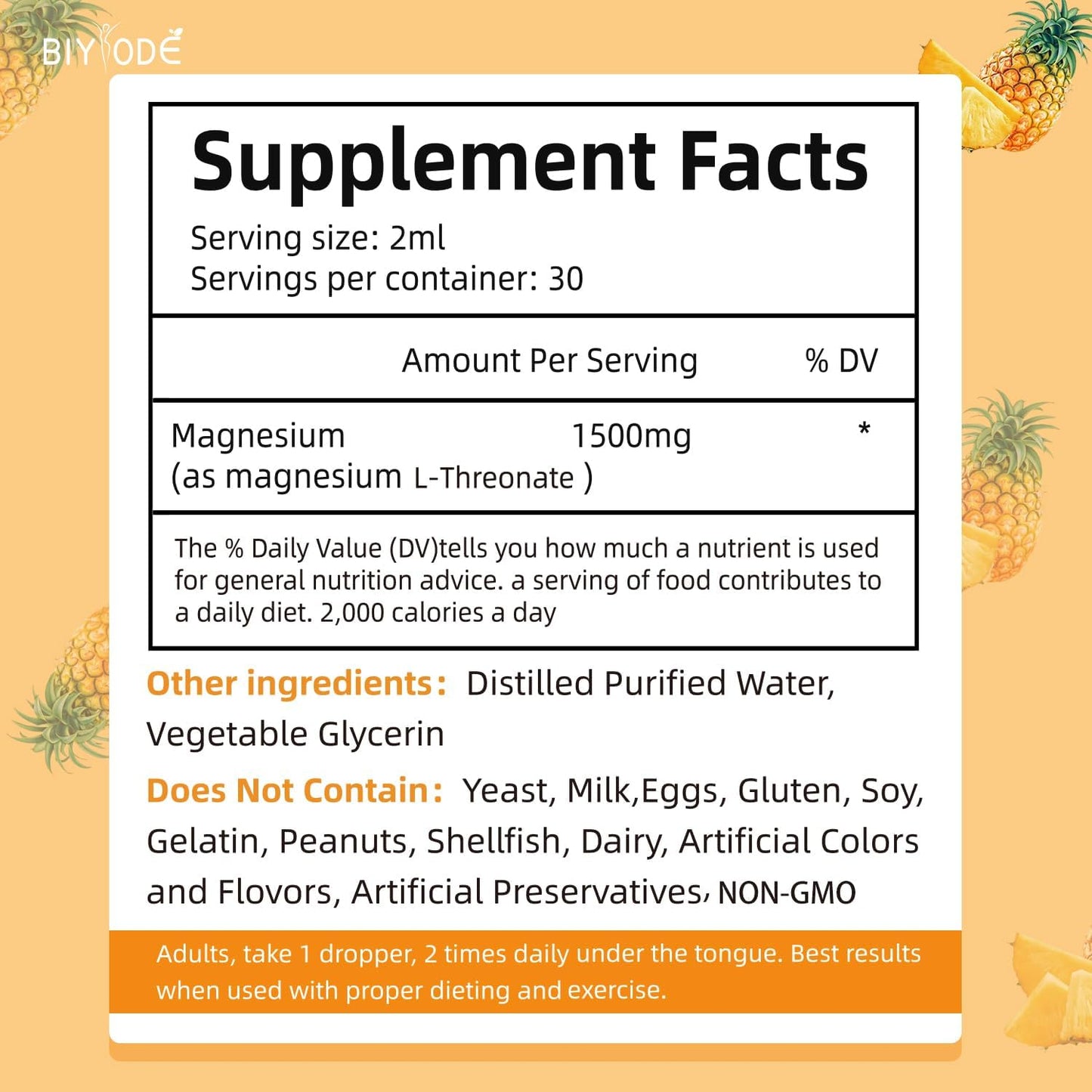 Magnesium L-Threonate Liquid Drops 30ml - Renee Lane Company