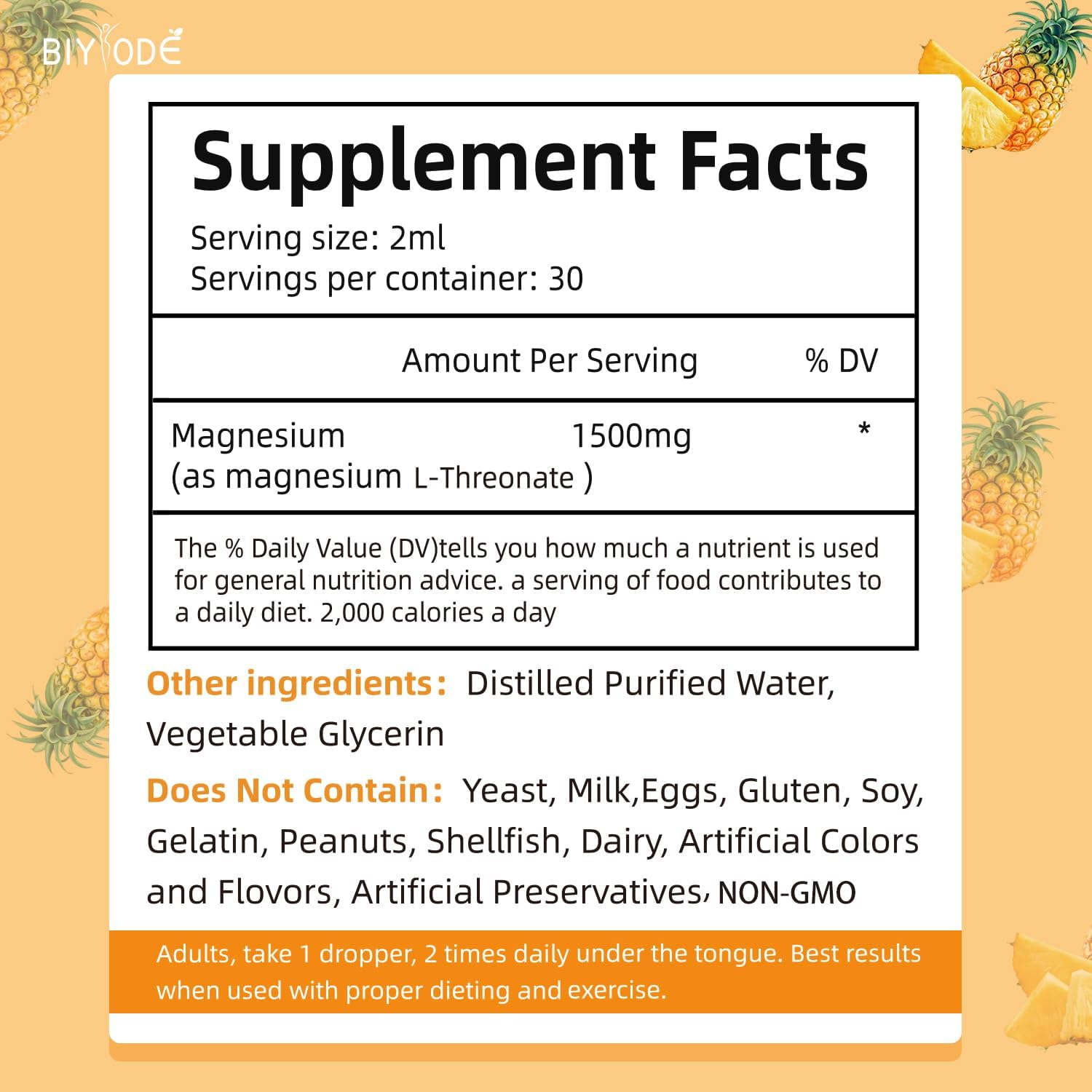 Magnesium L-Threonate Liquid Drops 30ml - Renee Lane Company