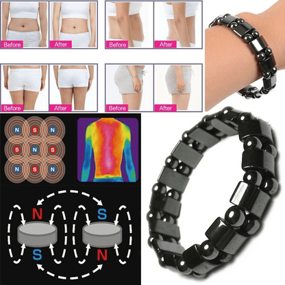Magnetic Hematite Bracelet, Adjustable Design Magnetic Bracelet Reduce Puffiness Help Calm Down Blood Circulation Better Sleep, Fit For Most People - Renee Lane Company
