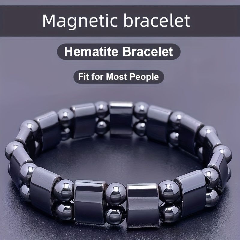 Magnetic Hematite Bracelet, Adjustable Design Magnetic Bracelet Reduce Puffiness Help Calm Down Blood Circulation Better Sleep, Fit For Most People - Renee Lane Company