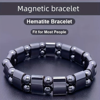 Magnetic Hematite Bracelet, Adjustable Design Magnetic Bracelet Reduce Puffiness Help Calm Down Blood Circulation Better Sleep, Fit For Most People - Renee Lane Company