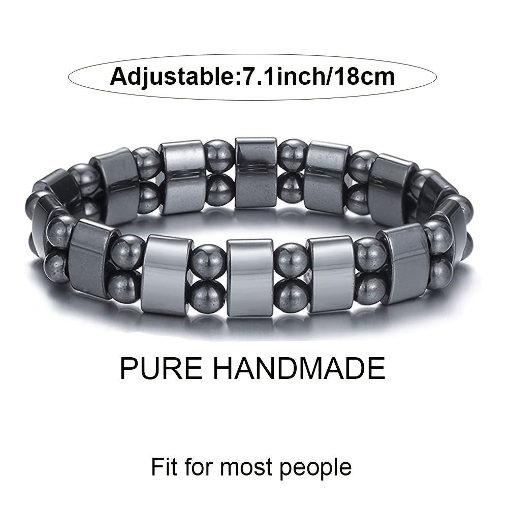Magnetic Hematite Bracelet, Adjustable Design Magnetic Bracelet Reduce Puffiness Help Calm Down Blood Circulation Better Sleep, Fit For Most People - Renee Lane Company