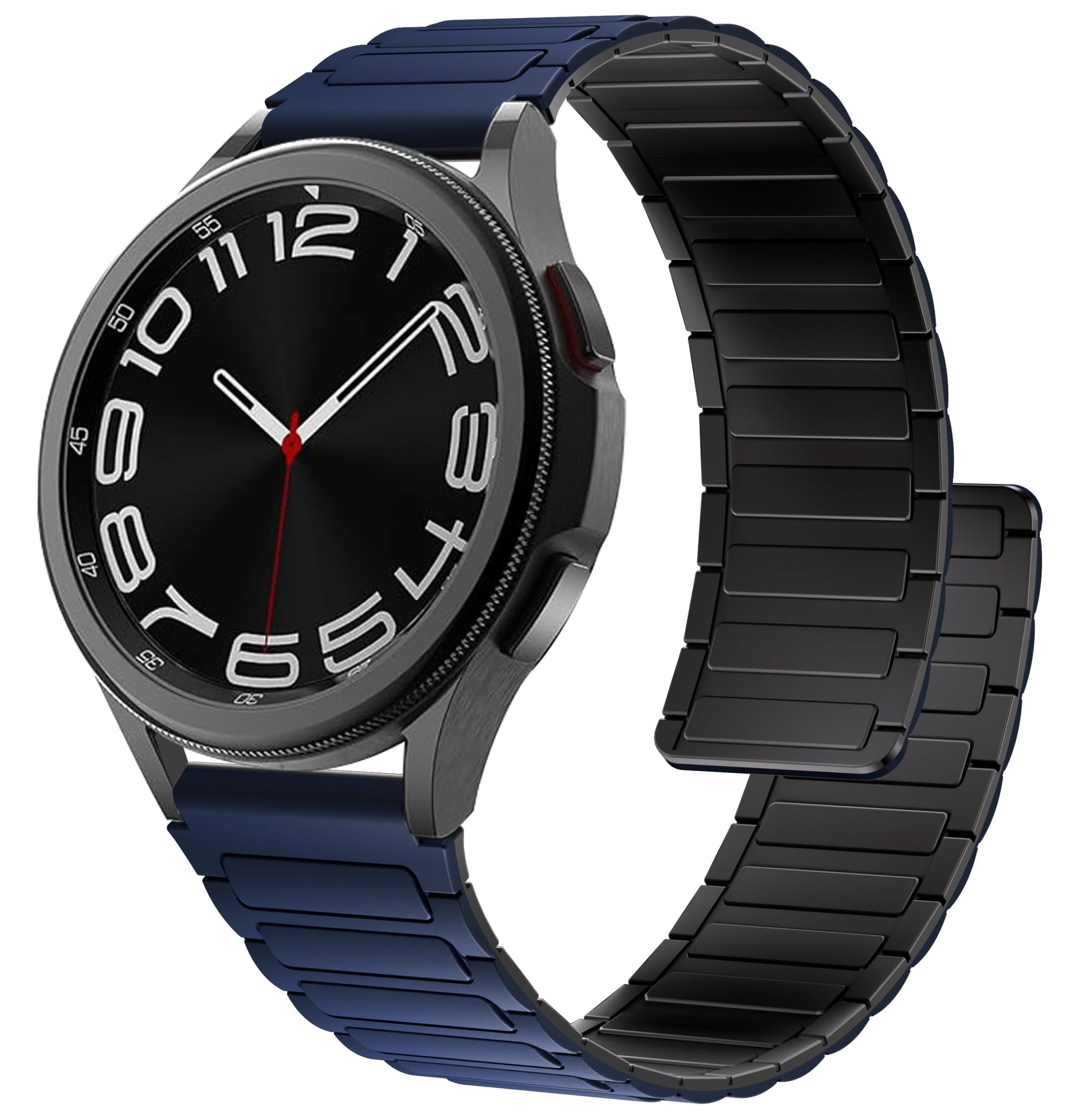 Magnetic watchband Compatible with Samsung Galaxy Watch 6 Band/Galaxy Watch 5/Galaxy Watch 4 Band Galaxy Watch 5 Pro/Galaxy Watch 3/Active 2 Watch Silicone Replacement Wristband Strong Magnet link (Blue) - Renee Lane Company