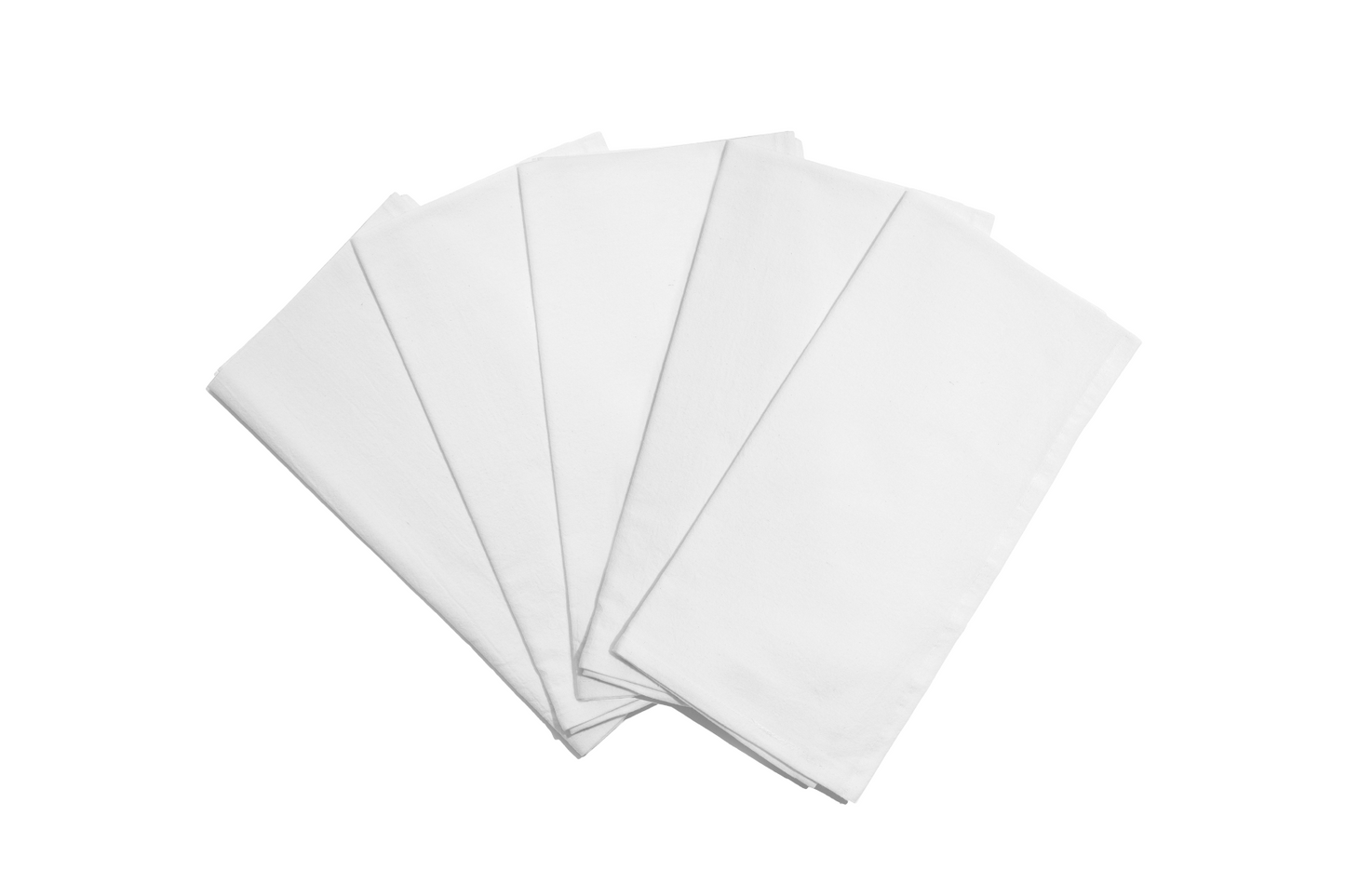 White kitchen flour sack towels stacked and folded as a set