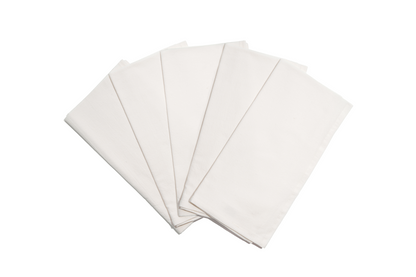 White flour sack kitchen towels, folded stack