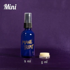 Mini Mane Treat spray bottle with size labels: 2 oz and 5 ml