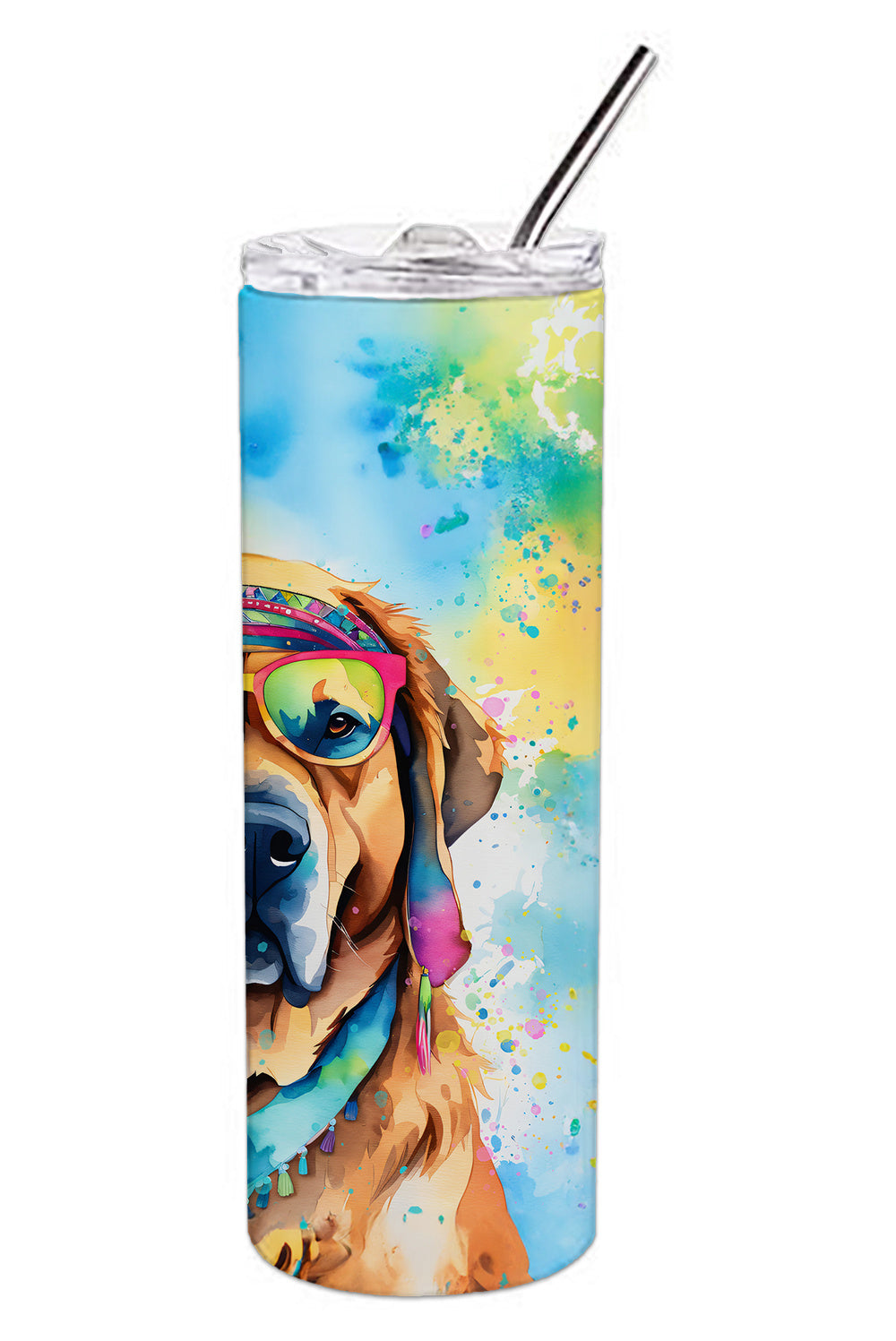 Mastiff Hippie Dawg Stainless Steel Skinny Tumbler Vacuum Double Walled Reusable Insulated Tumbler Travel Cup for Coffee Cocktails Gift with Lid, 20 oz - Renee Lane Company