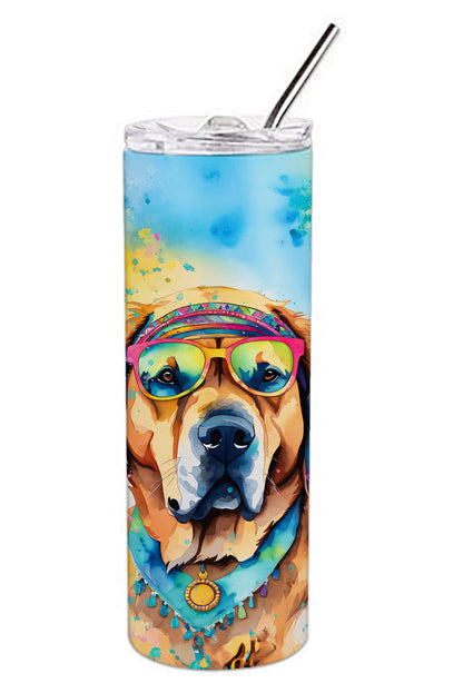 Mastiff Hippie Dawg Stainless Steel Skinny Tumbler Vacuum Double Walled Reusable Insulated Tumbler Travel Cup for Coffee Cocktails Gift with Lid, 20 oz - Renee Lane Company