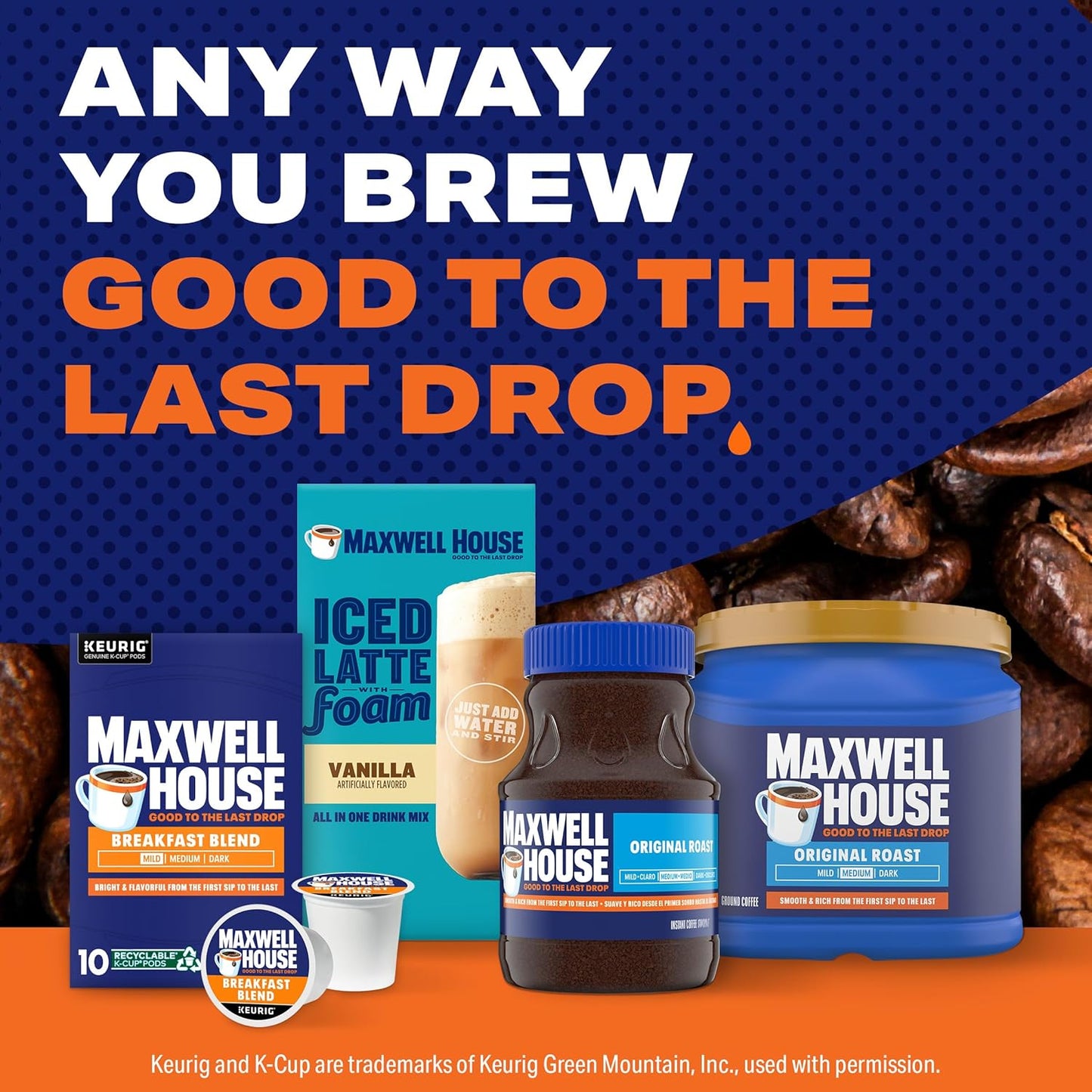 Maxwell House Breakfast Blend Mild Roast K-Cup Coffee Pods, 10 ct Box - Renee Lane Company