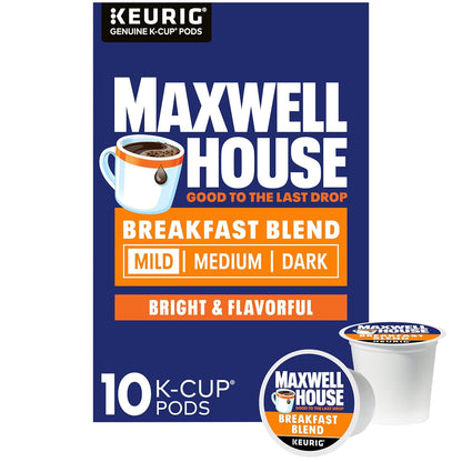 Maxwell House Breakfast Blend Mild Roast K-Cup Coffee Pods, 10 ct Box - Renee Lane Company