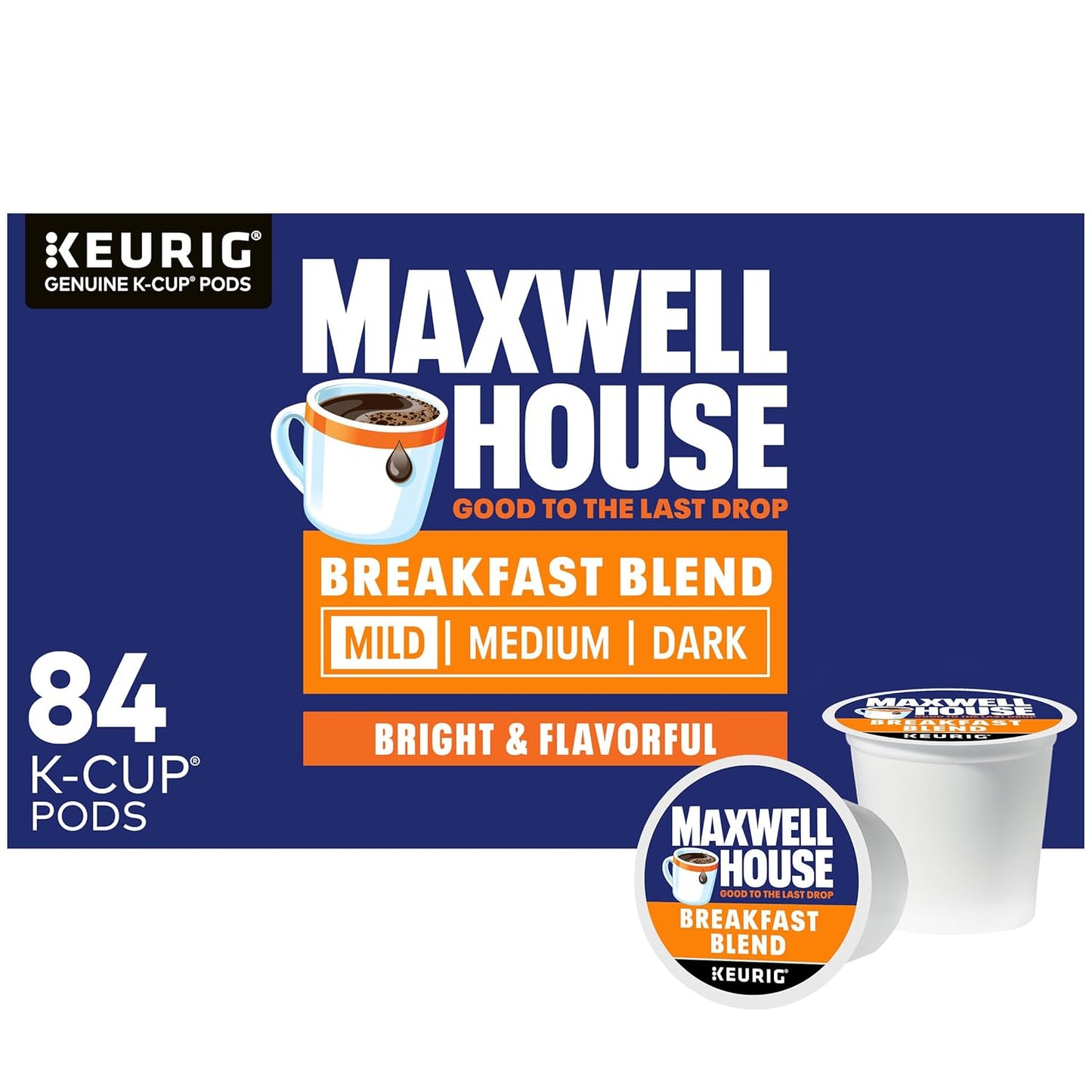 Maxwell House Breakfast Blend Mild Roast K-Cup Coffee Pods, 84 ct Box - Renee Lane Company