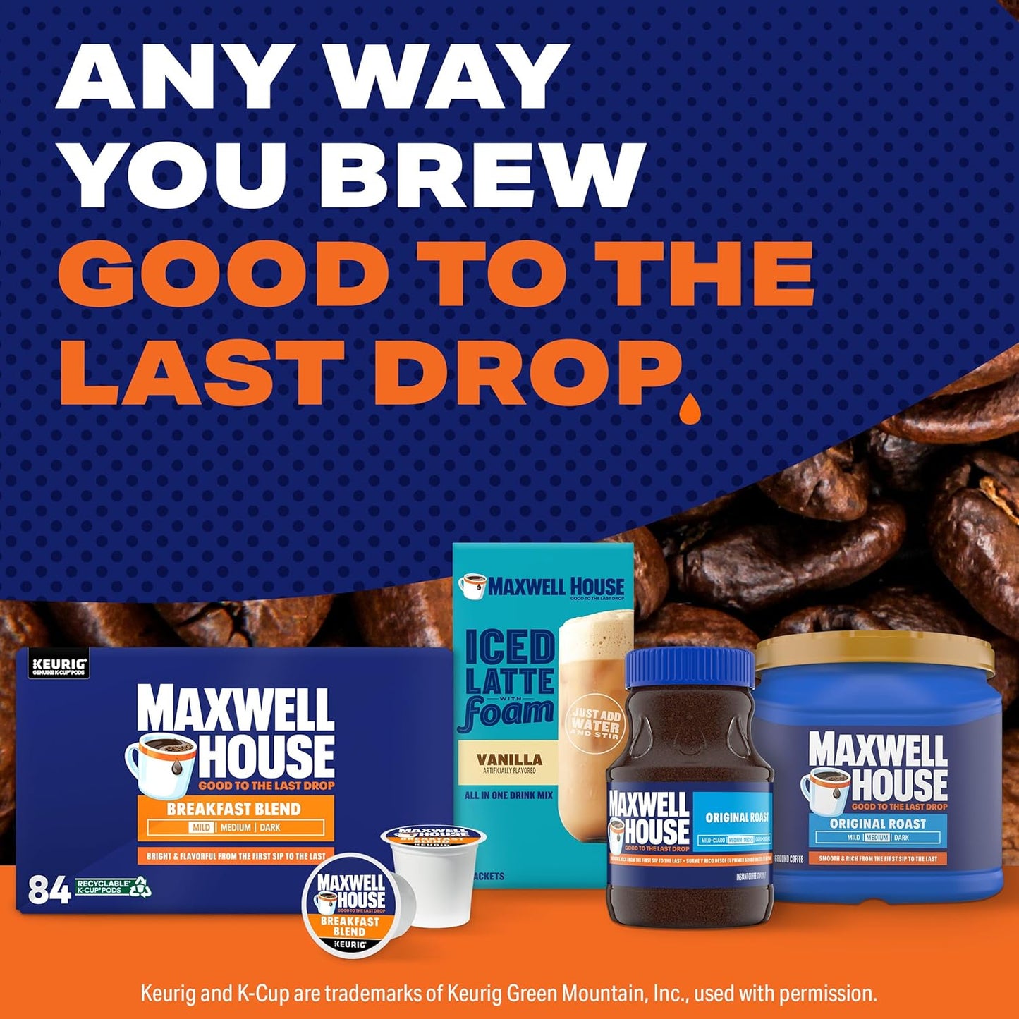 Maxwell House Breakfast Blend Mild Roast K-Cup Coffee Pods, 84 ct Box - Renee Lane Company