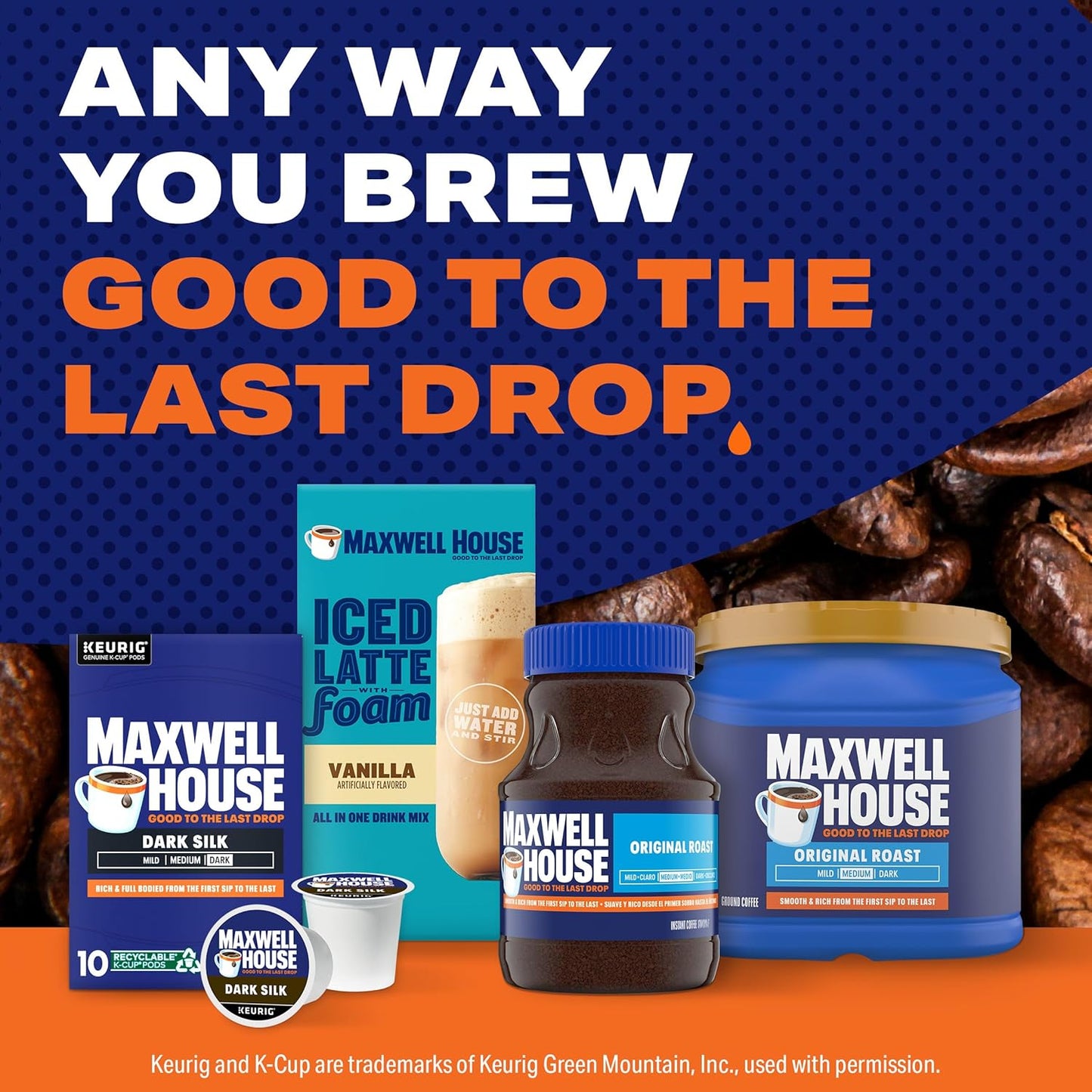 Maxwell House Dark Silk Dark Roast K-Cup Coffee Pods, 10 ct Box - Renee Lane Company