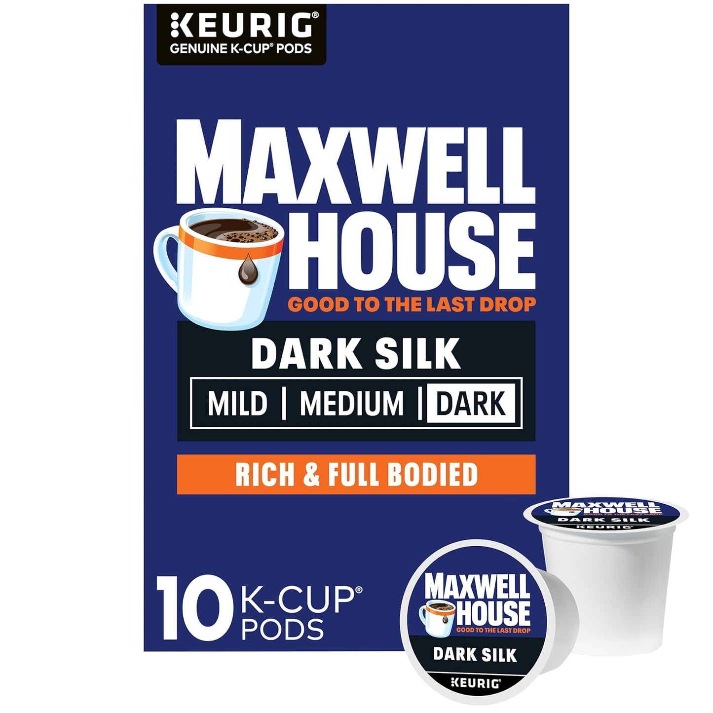 Maxwell House Dark Silk Dark Roast K-Cup Coffee Pods, 10 ct Box - Renee Lane Company