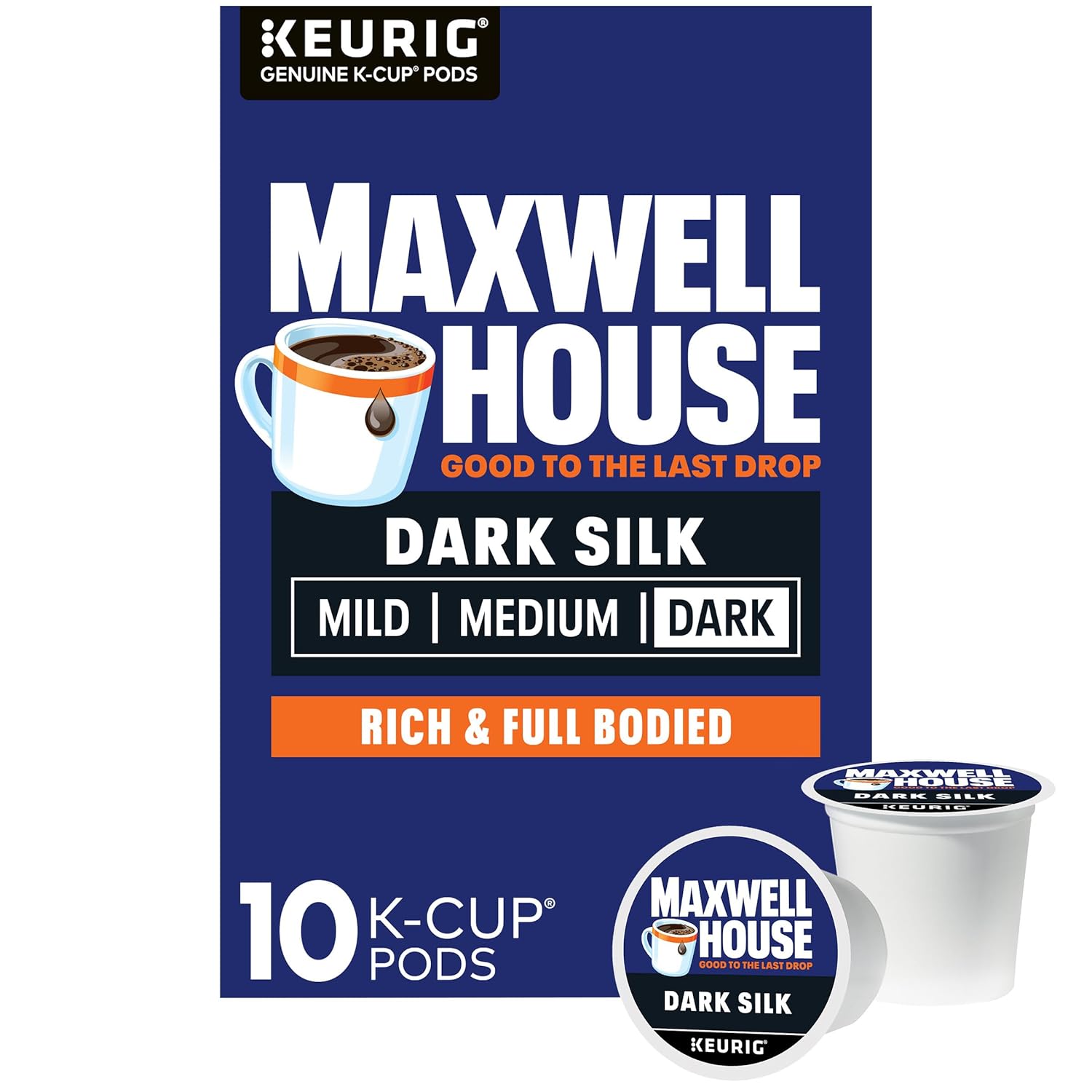 Maxwell House Dark Silk Dark Roast K-Cup Coffee Pods, 10 ct Box - Renee Lane Company