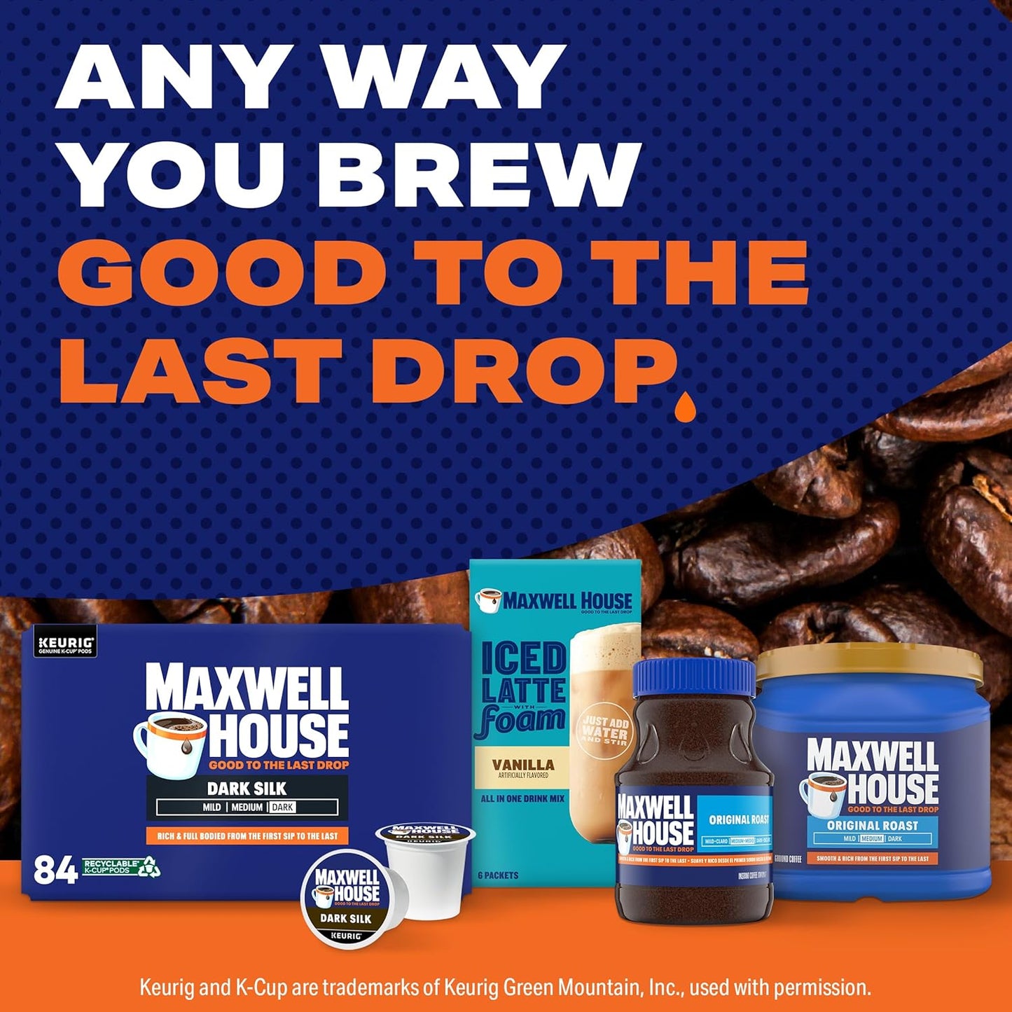 Maxwell House Dark Silk Dark Roast K-Cup® Coffee Pods (84 ct Box) - Renee Lane Company