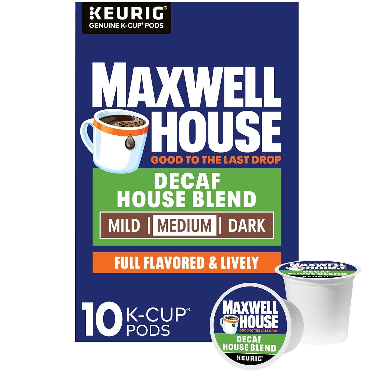 Maxwell House Decaf House Blend Medium Roast K-Cup Coffee Pods, 10 ct Box - Renee Lane Company