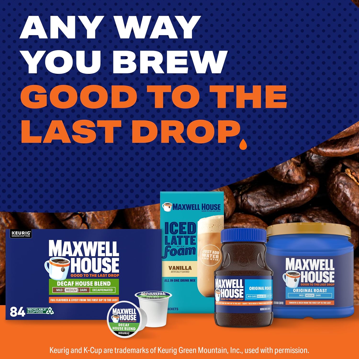 Maxwell House Decaf House Blend Medium Roast K-Cup Coffee Pods, 84 ct Box - Renee Lane Company