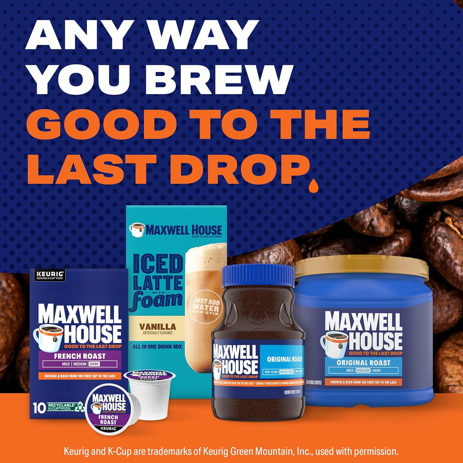 Maxwell House French Roast Dark Roast K-Cup Coffee Pods, 10 ct Box - Renee Lane Company