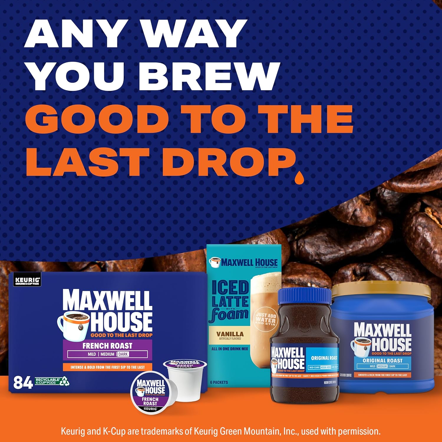 Maxwell House French Roast Dark Roast K-Cup Coffee Pods, 84 ct Box - Renee Lane Company