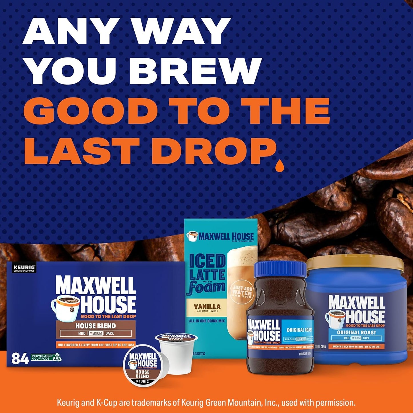 Maxwell House House Blend Medium Roast K-Cup Coffee Pods, 84 ct Box - Renee Lane Company