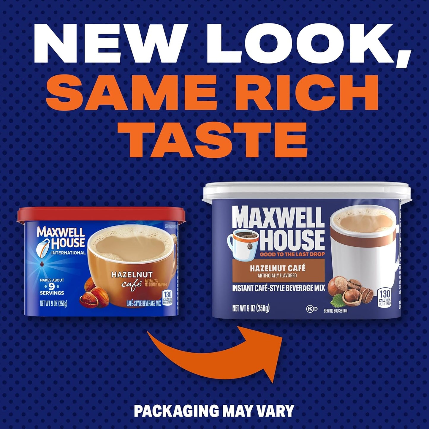 Maxwell House Instant Cafe-Style Beverage Mix, Easy to Prepare, 1 Canister, for Quick Morning Coffee or Afternoon Treat, Hazelnut Cafe, Kosher Dairy, 9 oz - Renee Lane Company