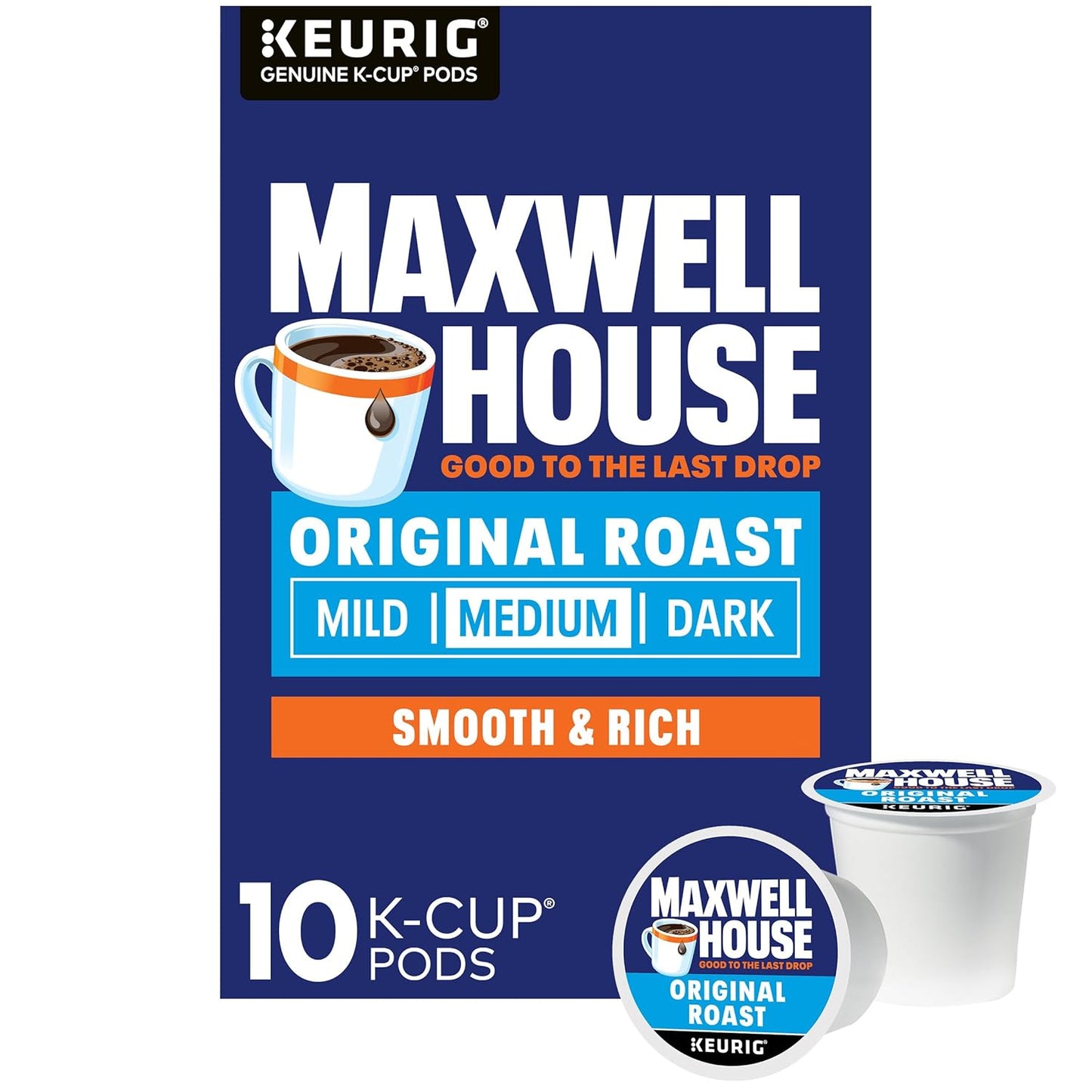 Maxwell House Original Roast Medium Roast K-Cup Coffee Pods, 10 ct Box - Renee Lane Company
