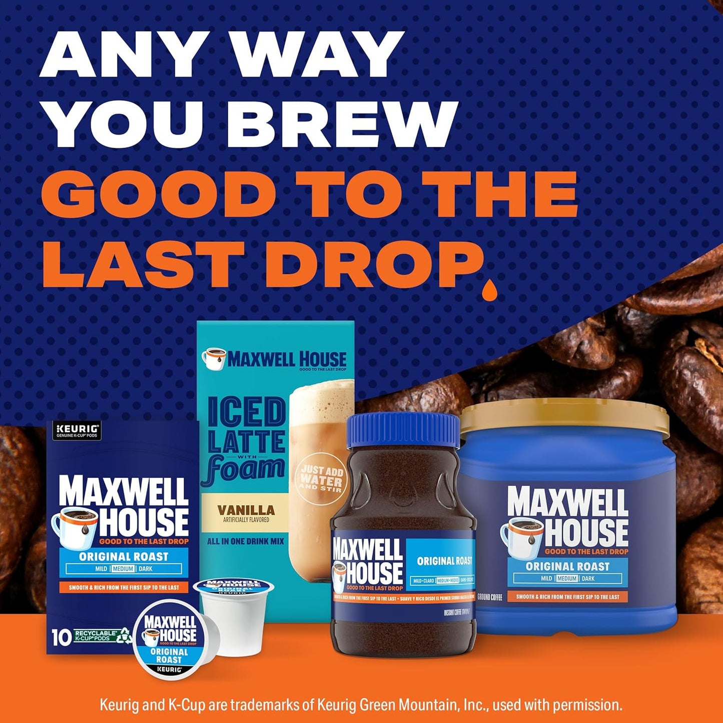 Maxwell House Original Roast Medium Roast K-Cup Coffee Pods, 10 ct Box - Renee Lane Company