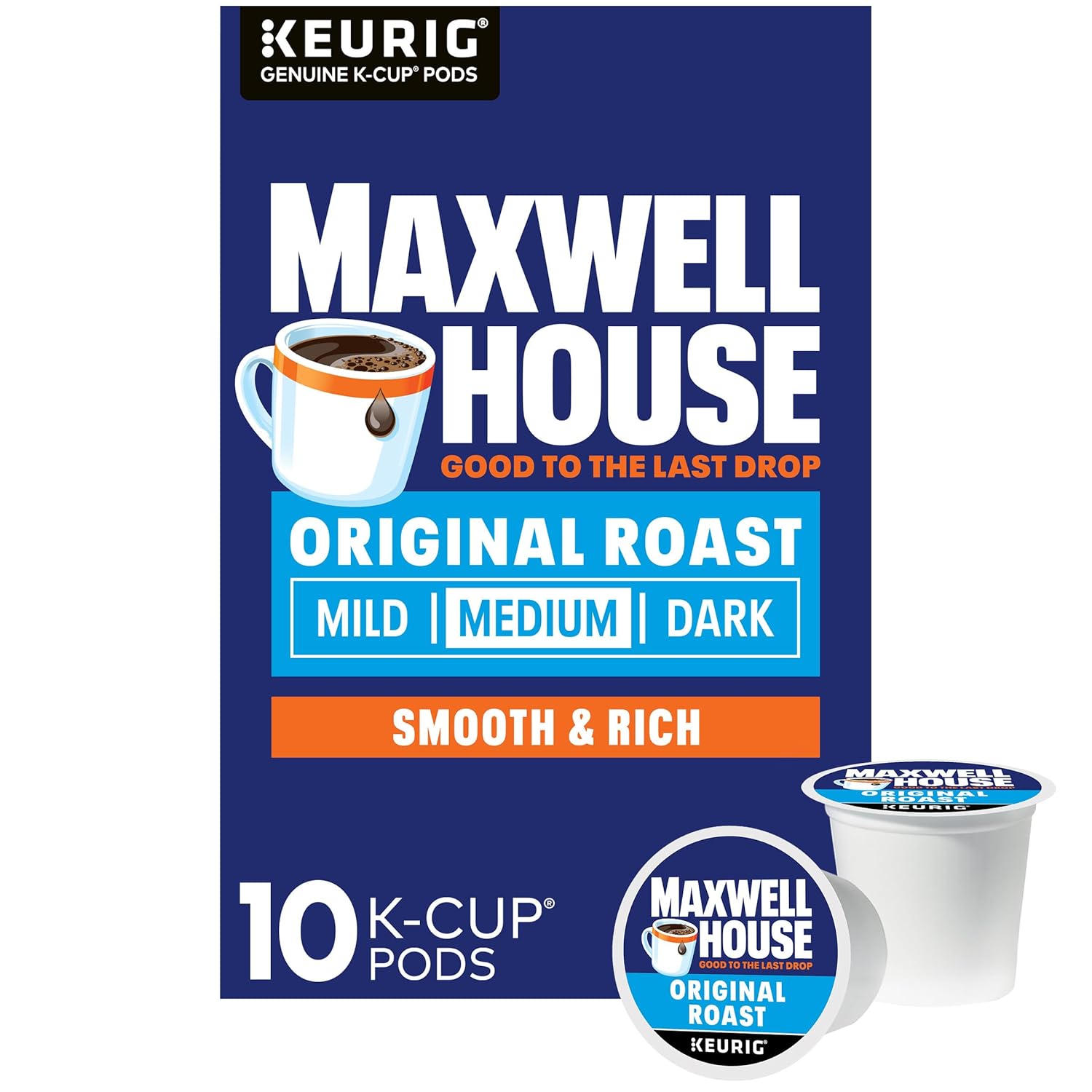 Maxwell House Original Roast Medium Roast K-Cup Coffee Pods, 10 ct Box - Renee Lane Company