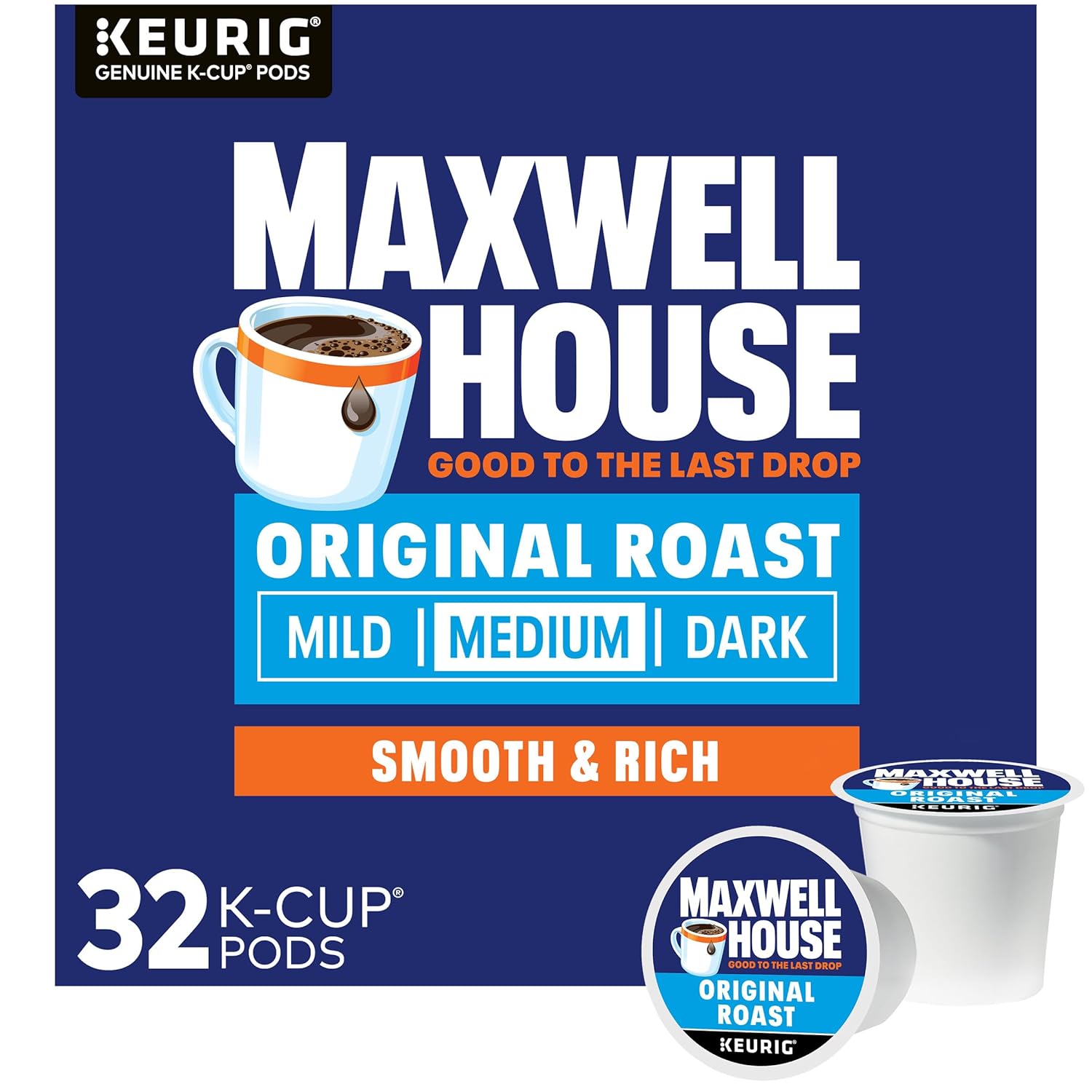 Maxwell House Original Roast Medium Roast K-Cup Coffee Pods (32 ct Box) - Renee Lane Company