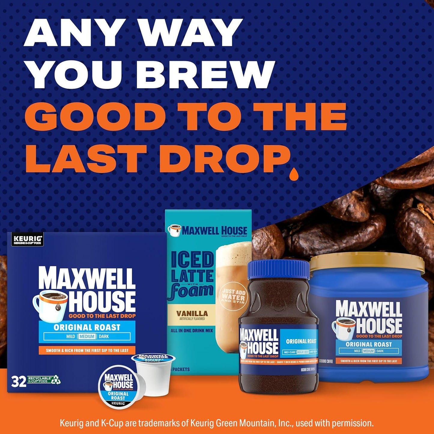 Maxwell House Original Roast Medium Roast K-Cup Coffee Pods (32 ct Box) - Renee Lane Company